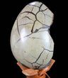 Septarian Dragon Egg Geode - Black Crystals #73778-2